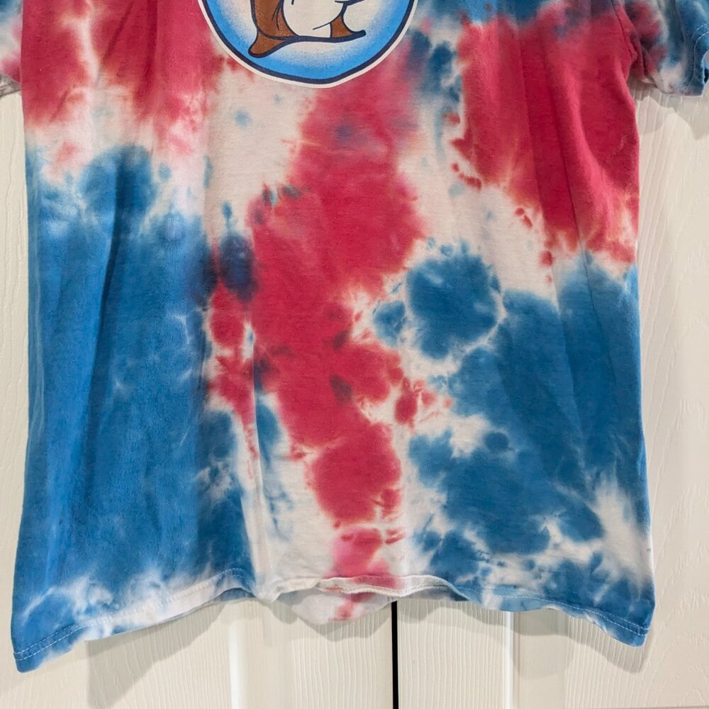 Buc-ee’s Tie Dye 4th of July T-Shirt Let's Get It Poppin' Red White Blue Medium - Picture 6 of 16